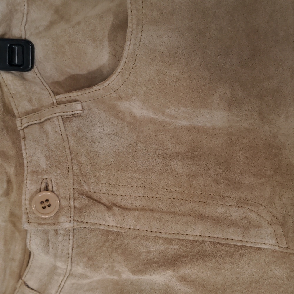 BRANDON Thomas Suede Leather Tan High Waisted Pants 8 - Picture 3 of 7
